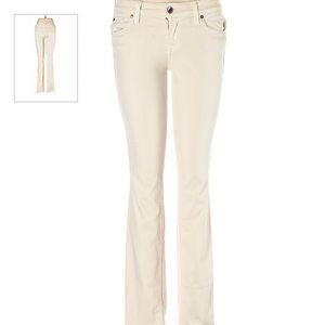 Anthropologie Level 99 skinny-straight cream denim